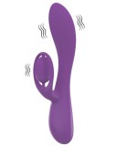 Vibrator Iepuras Dahlia, 10 Moduri Vibratii, Silicon Lichid, USB, Violet, 19.5 cm, Mokko Toys, Velvet Obsession