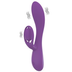 Vibrator Iepuras Dahlia, 10 Moduri Vibratii, Silicon Lichid, USB, Violet, 19.5 cm, Mokko Toys, Velvet Obsession