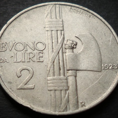 Moneda istorica (BUN PENTRU) 2 LIRE - ITALIA, anul 1923 * cod 4587