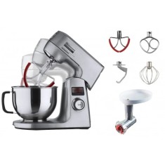Robot bucatarie MixMaster Combo Espressions, 1200W, Bol inox 4,5L, Accesoriu tocat carne, 12 viteze, afisaj LCD, Inox