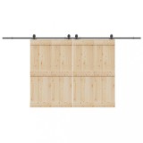 Cumpara ieftin Set feronerie pentru uși glisante, negru, 427 cm, oțel