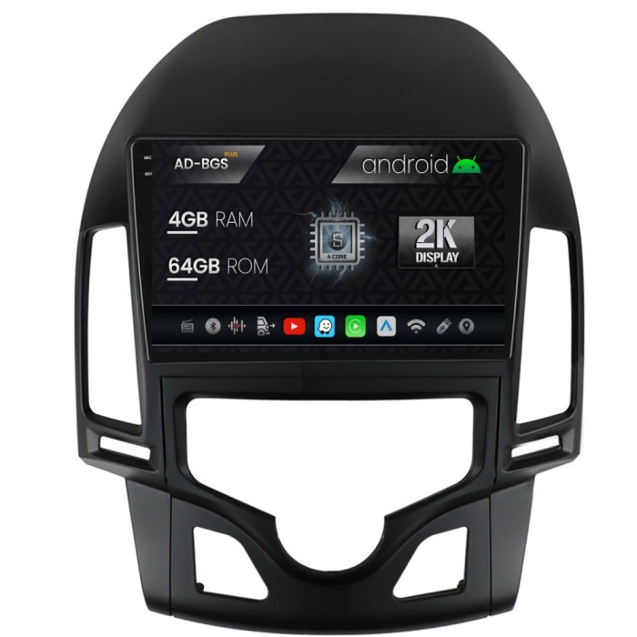 Navigatie 2K Hyundai I30 (2007-2012), Clima Automata, Android OS, S-Quadcore 4GB RAM + 64GB ROM, 9.5 Inch - AD-BGS90042K+AD-BGRKIT216