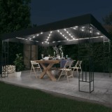 vidaXL Pavilion cu șir de lumini LED, antracit, 3x4 m, țesătură 3070329