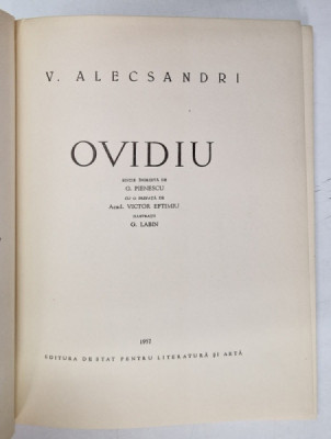 OVIDIU-V. ALECSANDRI 1957 , EDITIE ILUSTRATA DE G. LABIN foto