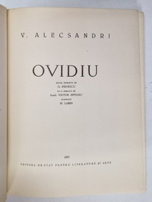 OVIDIU-V. ALECSANDRI 1957 , EDITIE ILUSTRATA DE G. LABIN foto