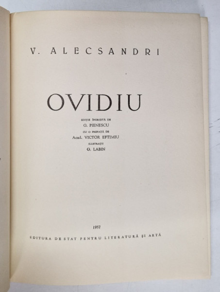 OVIDIU-V. ALECSANDRI 1957 , EDITIE ILUSTRATA DE G. LABIN