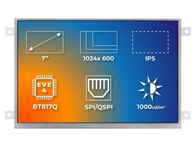 Afișaj TFT 7&amp;quot; 1024x600 Iluminare LED RGB foto