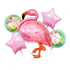 Set 5 baloane folie, model Flamingo