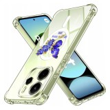 Husa antisoc pentru xiaomi redmi note 14 4g (regional) airbag tpu, col&Egrave;uri ranforsate- butterfly albastru