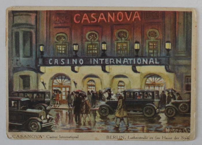 BERLIN , CASANOVA , CASINO INTERNATIONAL , CARTE POSTALA , INTERBELICA