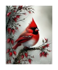 Sticker decorativ, Pasare, Rosu, 85 cm, 6232ST foto