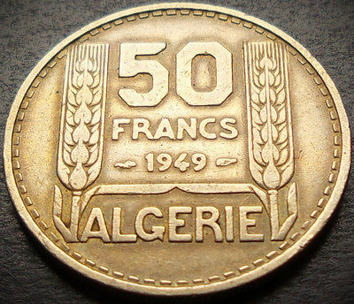 Moneda exotica 50 FRANCI - ALGERIA, anul 1949 * cod 3809 A - COLONIE FRANCEZA! foto