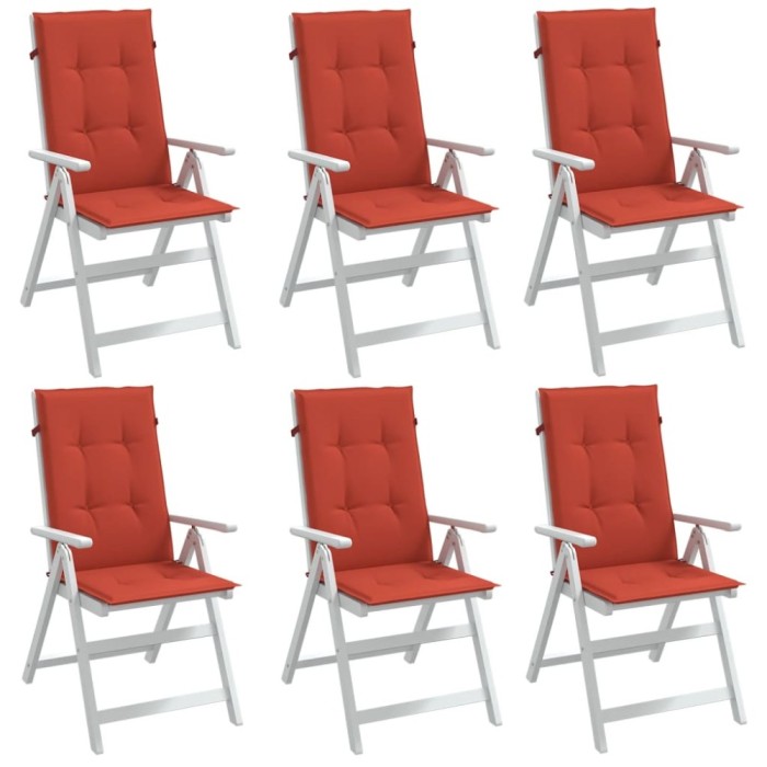 vidaXL Perne scaun spătar &icirc;nalt, 6 buc. melanj roșu 120x50x4 cm textil 4002432