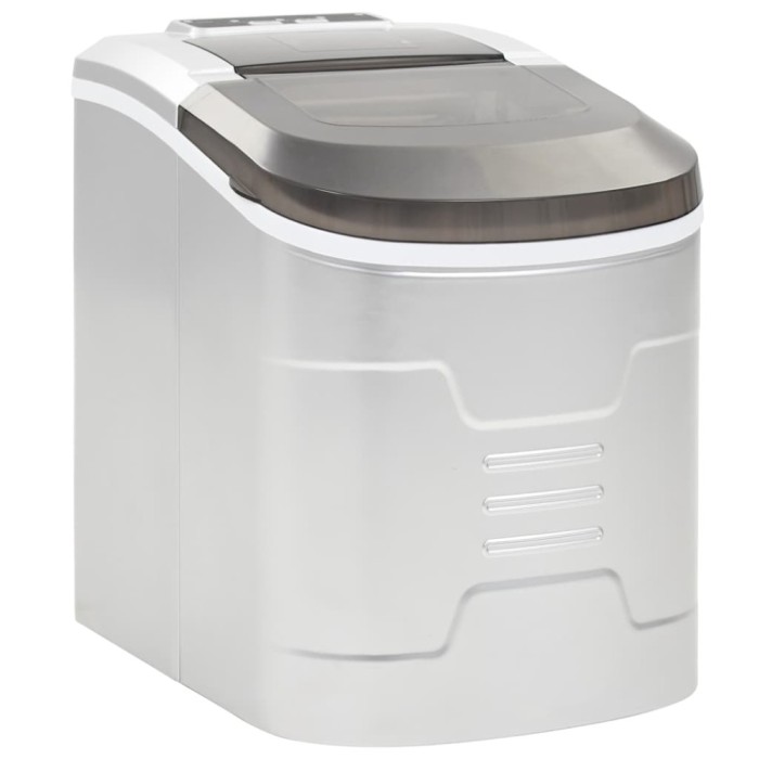 vidaXL Aparat de făcut cuburi de gheață, argintiu 2,4 L, 15 kg / 24 h