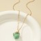 Colier damă cu pandantiv din piatră naturală verde, design neregulat, placat cu aur 14K