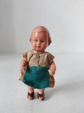Papusa veche vintage celuloid Germania, marcata EDS 4/8, cca 8cm inaltime, in hainele originale, membre articulate