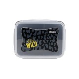 Cutie alimentara Strigo Stay Wild, negru-gri, 16.5A 12A 6.5 cm