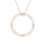 Alice - Colier personalizat nume si cristale din argint 925 placat cu aur roz, Bijubox