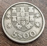 C50 - Moneda foarte veche - Portugalia - 5 dolari - 1964