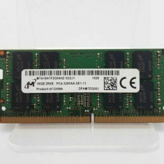 Memorie Laptop Sodimm, Micron, 16GB DDR4, 2RX8, PC4-3200AA, non-ECC, Unbuffered, CL22, refurbished