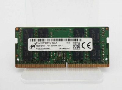 Memorie Laptop Sodimm, Micron, 16GB DDR4, 2RX8, PC4-3200AA, non-ECC, Unbuffered, CL22, refurbished foto