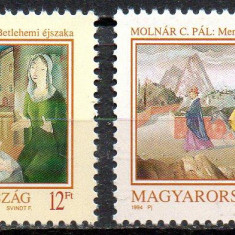 UNGARIA 1994, Craciun, Arta, Picturi, serie neuzată, MNH