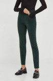 Levi&#039;s pantaloni de catifea cord 724 culoarea verde, drept, high waist