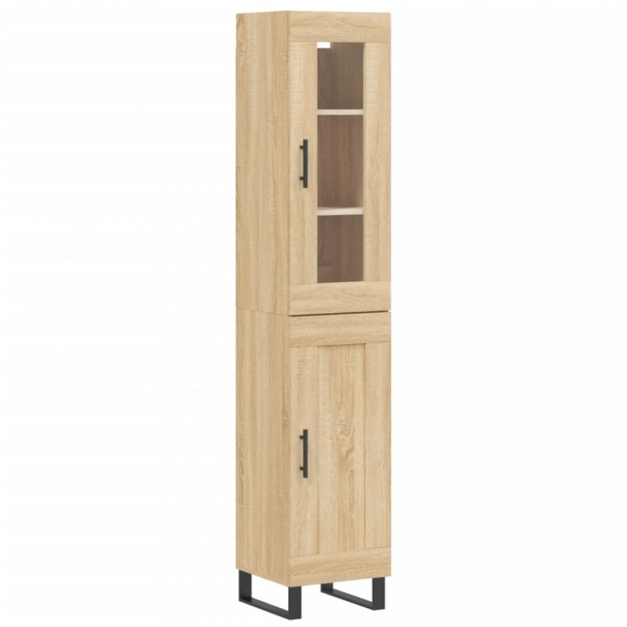 Dulap inalt, stejar sonoma, 34,5x34x180 cm, lemn prelucrat