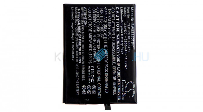 Baterie de telefon mobil VHBW Wiko TLP17G18, 455471 - 2900mAh, 3.8V, Li-polymer