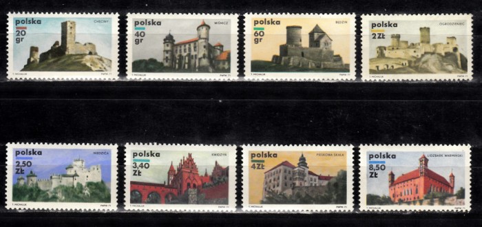 A12 S4 4 - Timbre foarte vechi - Polonia - castele celebre