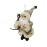 Cumpara ieftin Figurina - Santa Polyester Green Branch - White | Kaemingk