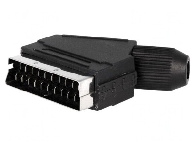 Conector SCART Mufă Tată Unghiular pe Cablu foto