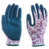Manusi pentru gradina Garden DCT Violet, poliester + latex, verde + mov, marimea 10