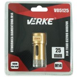 Carota diamantata pentru piatra, gresie si beton 25mm M14 V05125 Verke