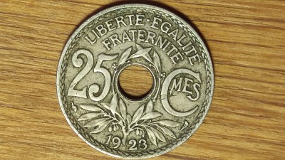 Franta - moneda de colectie istorica - 25 centimes 1923 - Paris - frumoasa ! foto