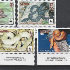 Samoa 2015-WWF,Fauna,Reptile,Serpi,MNH,Mi.1218-1221