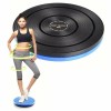 Disc rotativ pentru tonifierea abdomenului, din polipropilena, dimensiuni 25*25*3 cm, imprimare 3D pentru masaj, albastru/negru