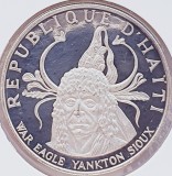 41 Haiti 10 Gourdes 1971 47g 99.9% War Eagle Yankton Sioux km 85 proof argint, America Centrala si de Sud