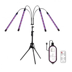 Lampa BiXXBi pentru Cresterea Plantelor cu Trepied si Spectru Complet, 4 Tuburi Luminoase cu 3 Culori, 4 Moduri de Iluminare, 10 Tipuri de Luminozitat