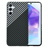 Husa Techsuit Carbon pentru Samsung A55 5G, Policarbonat, Alb &amp; Negru