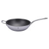 Tigaie Wok Zokura, diametru 30 cm, 5 L, strat antiaderent, inductie, model fagure, armatura ceramica, Argintiu