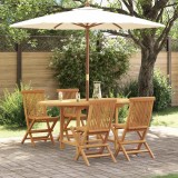 vidaXL Set de masă pentru grădină 5 pcs Maro Lemn solid de tec 3157128