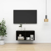 Dulap TV montat pe perete, negru extralucios, 37x37x72 cm, PAL, vidaXL