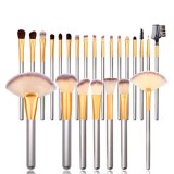 Set 24 pensule profesionale pentru machiaj, par sintetic, forme diferite, cu gentuta pentru depozitare, ideal pentru makeup professional dar si pentru