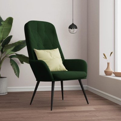 vidaXL Scaun de relaxare, verde &amp;icirc;nchis, catifea 341196 foto