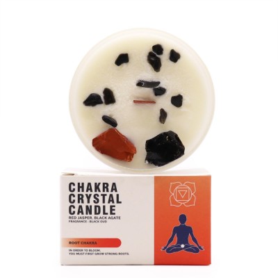 Lumanare Chakra cu Pietre Pretioase - Chakra Radacina foto