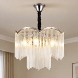 Candelabru din cristal Mekelle Nobile, 6x E14, 40 cm, crom lucios
