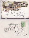 Turnu Severin ( Mehedinti ) -Colaj, litografie 1896 - rara