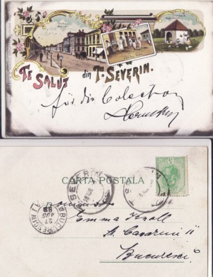 Turnu Severin ( Mehedinti ) -Colaj, litografie 1896 - rara foto