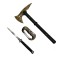 Set Topor, Carabina multifunctionala si Briceag automat, IdeallStore&reg;, Otel, Negru
